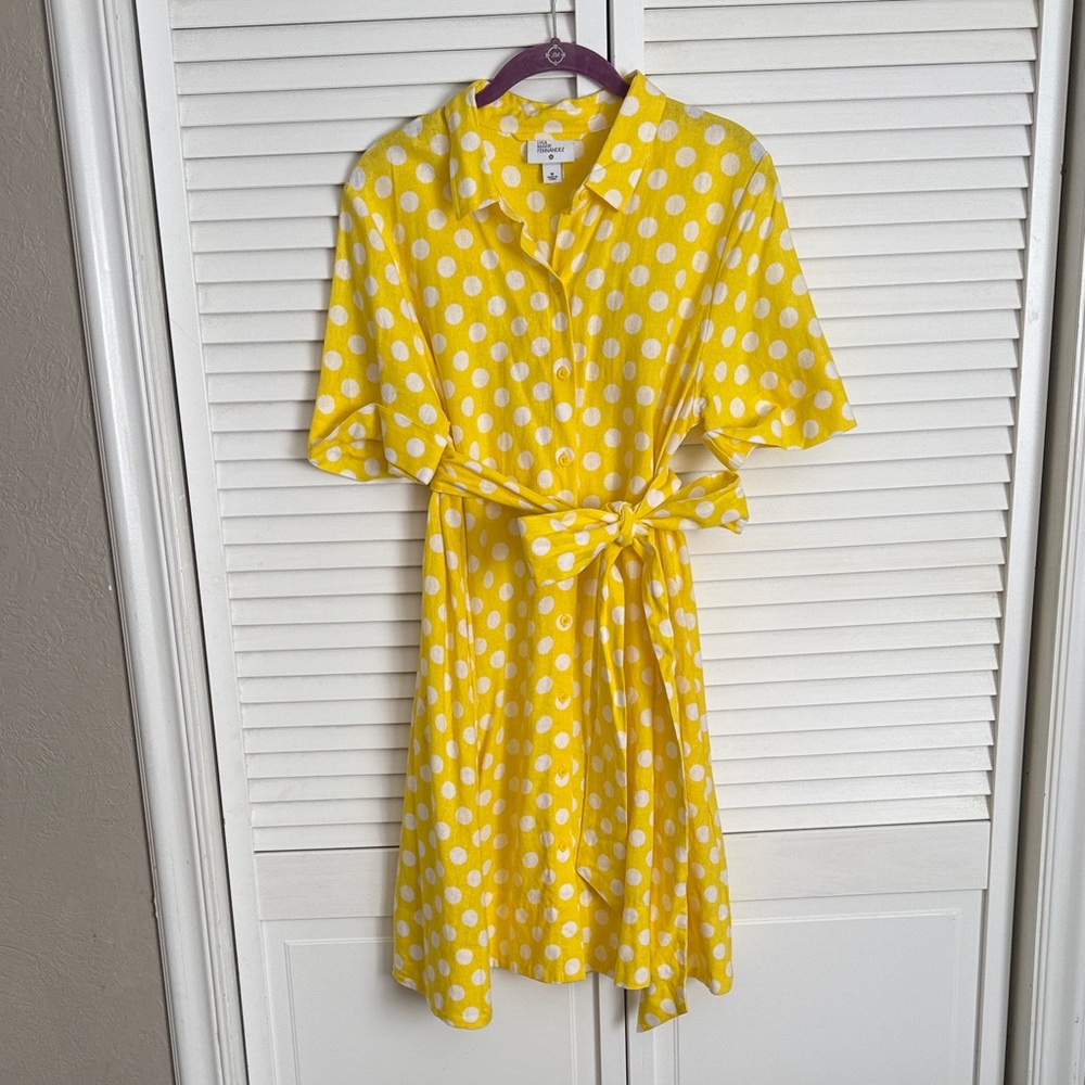 Lisa Marie Fernandez Yellow Polka Dot Midi Dress